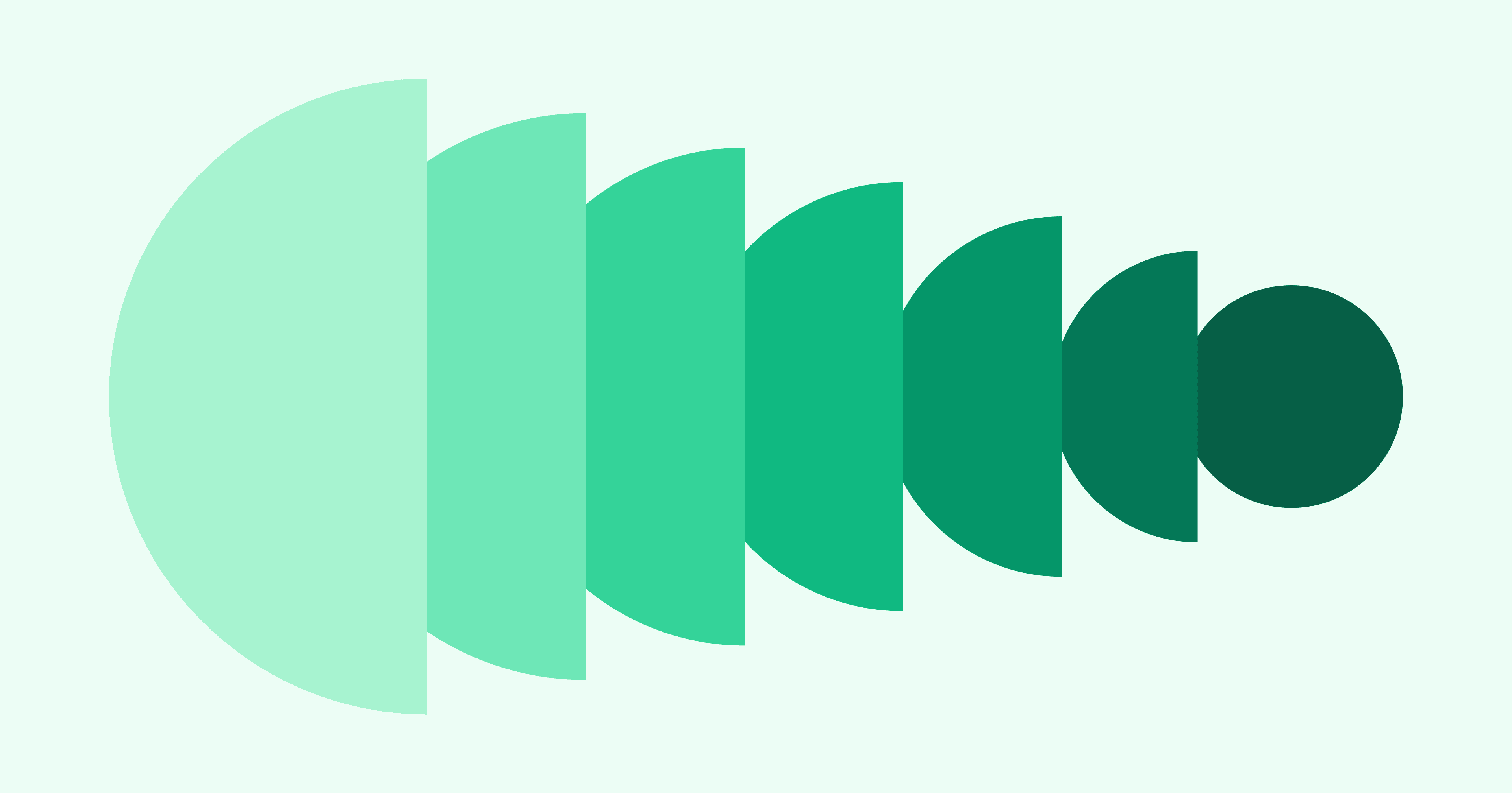 Abstract design of green half circles